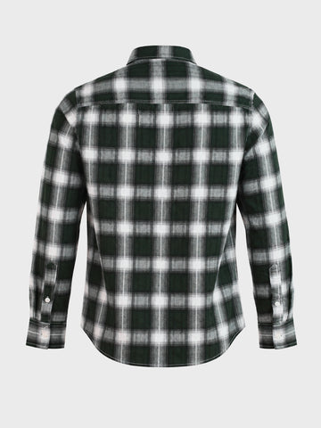 Men's Green Slim Fit Checkered Casual Shirt