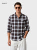 Men's Maroon Slim Fit Checkered Casual Shirt