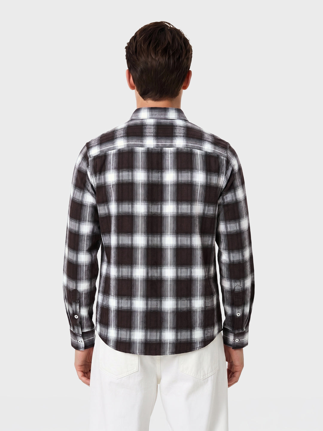 Men's Maroon Slim Fit Checkered Casual Shirt