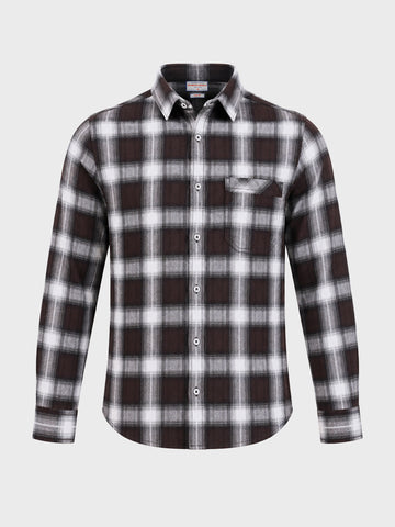 Men's Maroon Slim Fit Checkered Casual Shirt