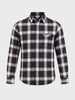 Men's Maroon Slim Fit Checkered Casual Shirt