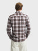 Men's Khaki Slim Fit Checkered Casual Shirt