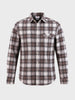 Men's Khaki Slim Fit Checkered Casual Shirt