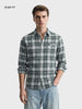 Men's Green Slim Fit Checkered Casual Shirt