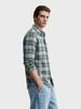 Men's Green Slim Fit Checkered Casual Shirt