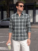 Men's Green Slim Fit Checkered Casual Shirt