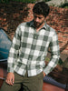 Men's Green Slim Fit Checkered Casual Shirt