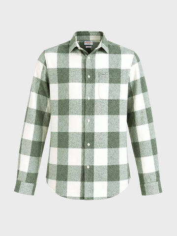 Men's Green Slim Fit Checkered Casual Shirt