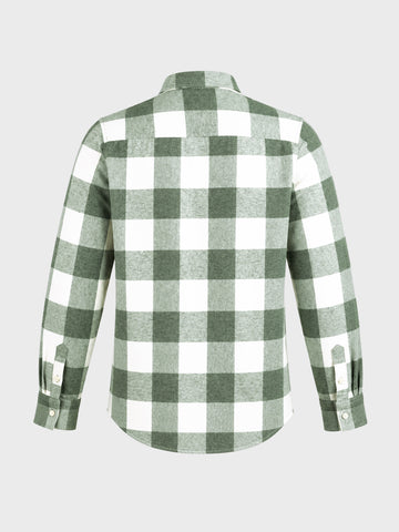 Men's Green Slim Fit Checkered Casual Shirt