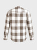 Men's Khaki Slim Fit Checkered Casual Shirt