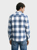 Men's Blue Slim Fit Checkered Casual Shirt