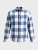 Men's Blue Slim Fit Checkered Casual Shirt