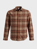 Men's Brown Slim Fit Checkered Casual Shirt