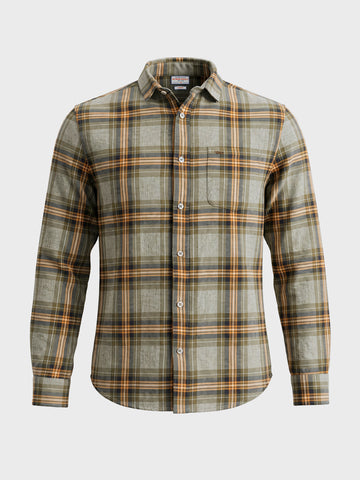 Men's Green Slim Fit Checkered Casual Shirt