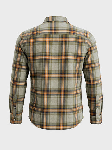 Men's Green Slim Fit Checkered Casual Shirt