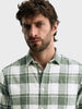Men's Green Slim Fit Checkered Casual Shirt
