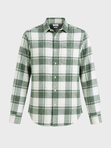 Men's Green Slim Fit Checkered Casual Shirt
