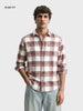 Men's Brown Slim Fit Checkered Casual Shirt