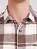 Men's Brown Slim Fit Checkered Casual Shirt