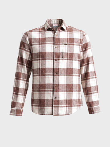 Men's Brown Slim Fit Checkered Casual Shirt