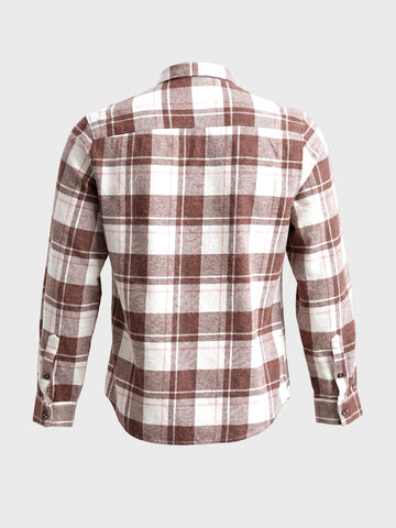 Men's Brown Slim Fit Checkered Casual Shirt