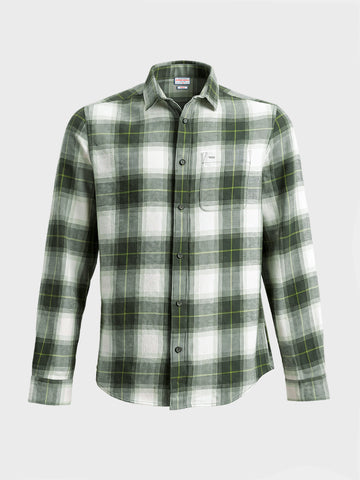 Men's Green Slim Fit Checkered Casual Shirt