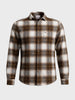 Men's Khaki Slim Fit Checkered Casual Shirt