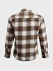 Men's Khaki Slim Fit Checkered Casual Shirt