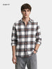 Men's Brown Slim Fit Checkered Casual Shirt