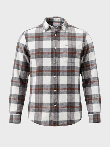 Men's Brown Slim Fit Checkered Casual Shirt