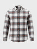 Men's Brown Slim Fit Checkered Casual Shirt