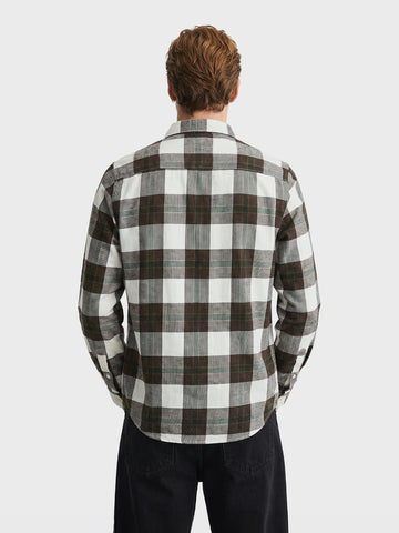 Men's Green Slim Fit Checkered Casual Shirt