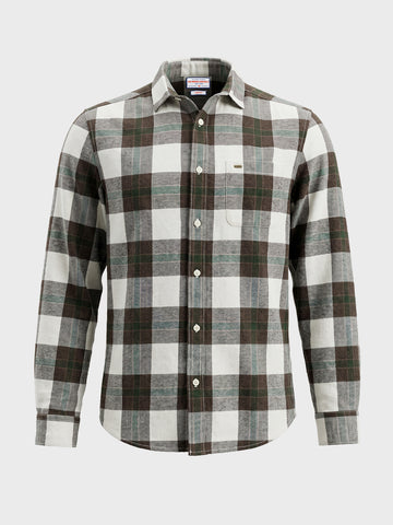 Men's Green Slim Fit Checkered Casual Shirt