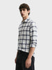 Men's Grey Slim Fit Checkered Casual Shirt