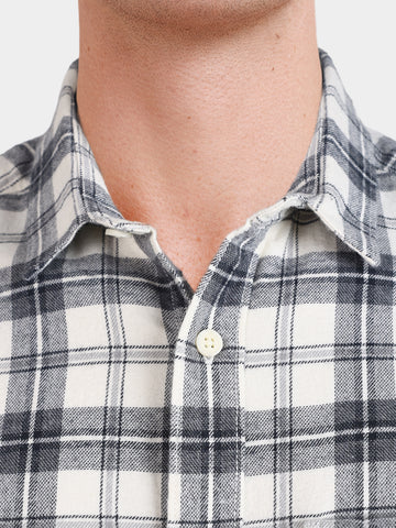 Men's Grey Slim Fit Checkered Casual Shirt
