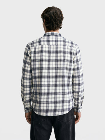 Men's Grey Slim Fit Checkered Casual Shirt