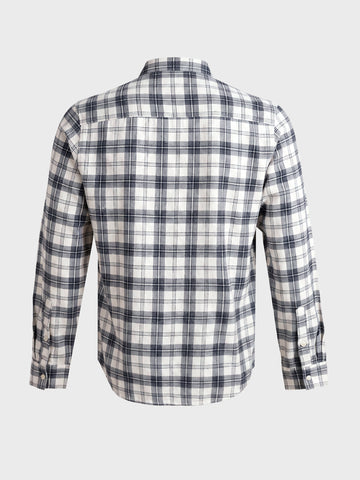 Men's Grey Slim Fit Checkered Casual Shirt