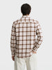 Men's Brown Slim Fit Checkered Casual Shirt