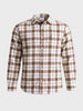 Men's Brown Slim Fit Checkered Casual Shirt