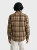 Men's Khaki Slim Fit Checkered Casual Shirt