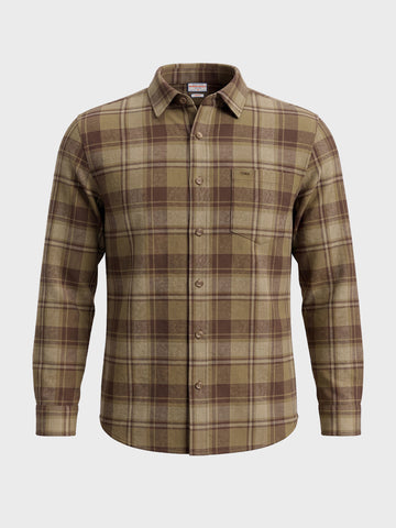 Men's Khaki Slim Fit Checkered Casual Shirt