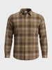 Men's Khaki Slim Fit Checkered Casual Shirt