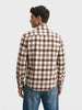 Men's Khaki Slim Fit Checkered Casual Shirt