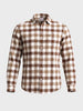 Men's Khaki Slim Fit Checkered Casual Shirt