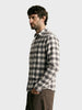 Men's Grey Slim Fit Checkered Casual Shirt
