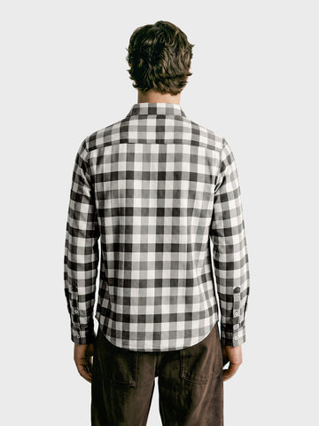 Men's Grey Slim Fit Checkered Casual Shirt