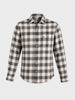 Men's Grey Slim Fit Checkered Casual Shirt