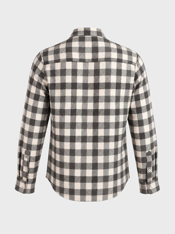 Men's Grey Slim Fit Checkered Casual Shirt