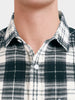 Men's Green Slim Fit Checkered Casual Shirt