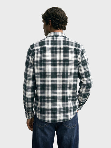 Men's Green Slim Fit Checkered Casual Shirt